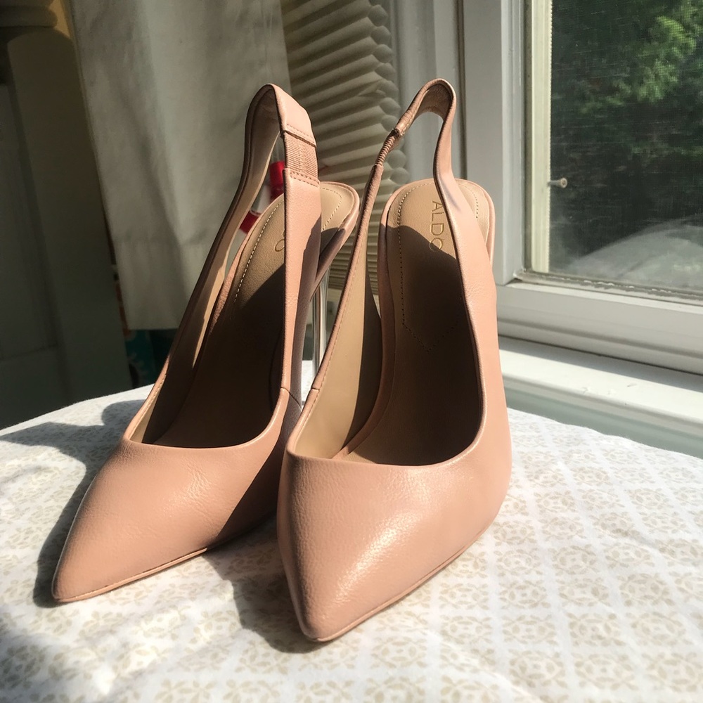 Nude Heels with Clear Heel